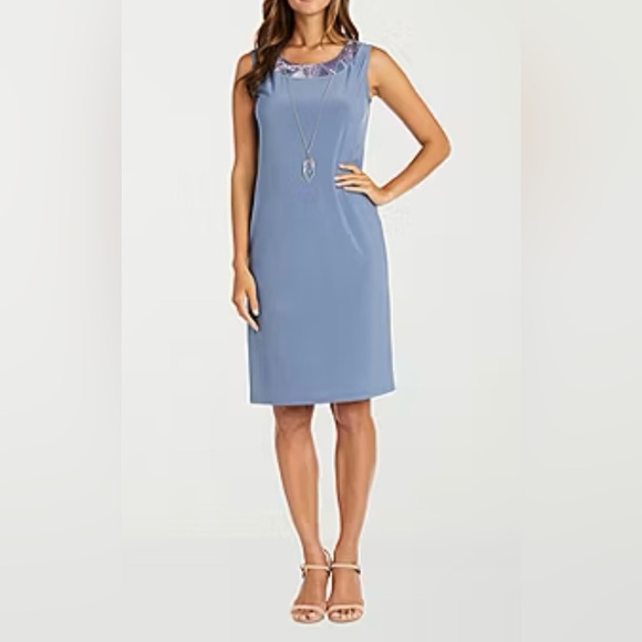 R & M Richards Womens Jacket Dress With Removable Necklace (Z001) - Picture 4 of 12